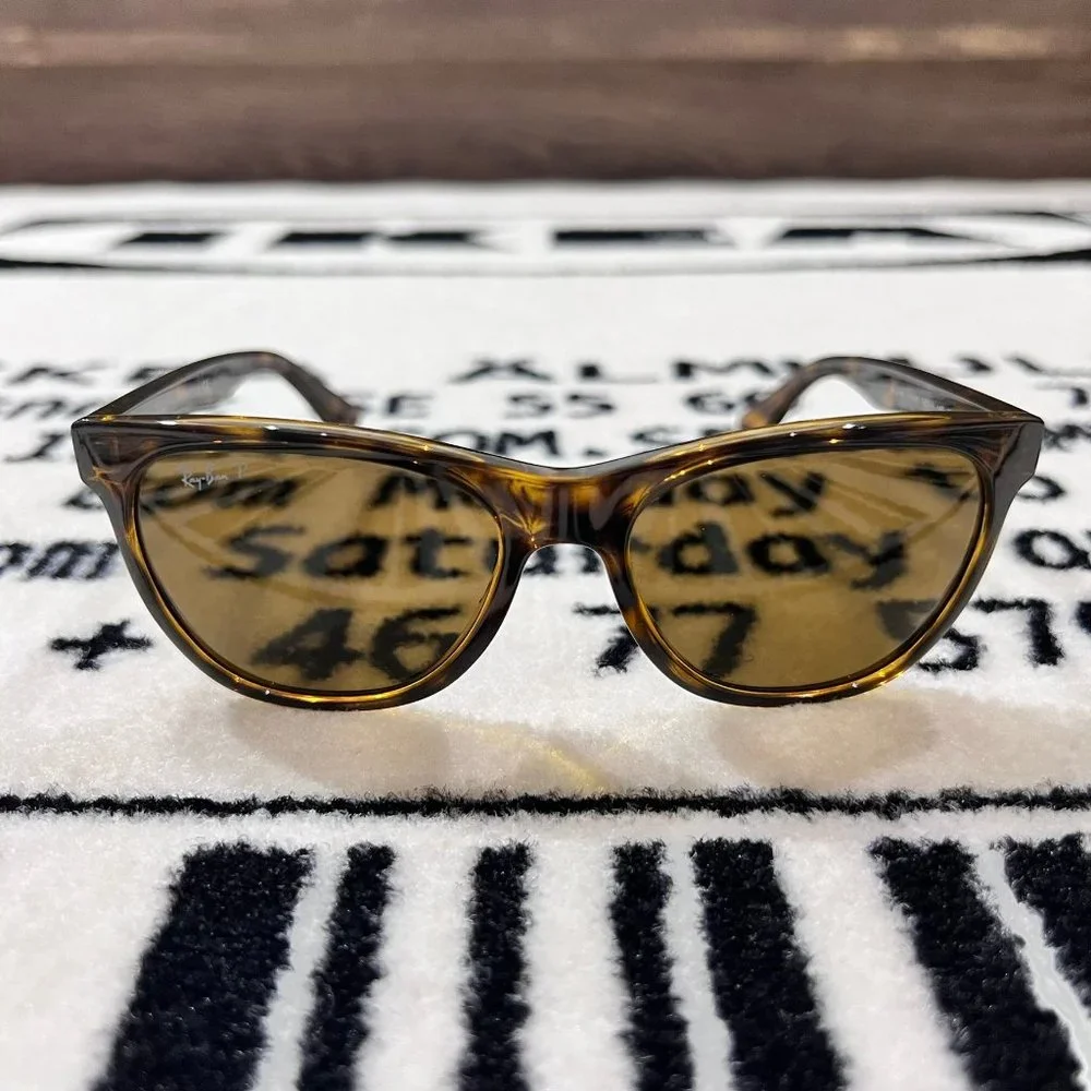 RayBan RB4184 Polished Light Havana Brown Polarized Wayfarer - Made in Italy